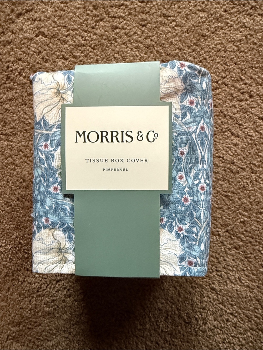 Morris & Co. Pimpernel Blue Floral Tissue Box Cover NWT